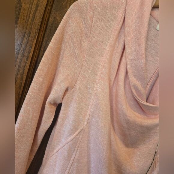 Chico's Cloud Walk Soft Pink Draped Cardigan With Zip SMALL - Picture 5 of 10